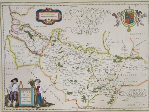 Mappa stampa bleau picardia - mappa, w.
