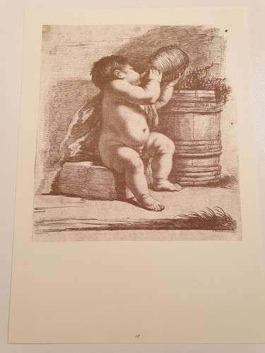 Riproduzione putto con fiasco - putto,